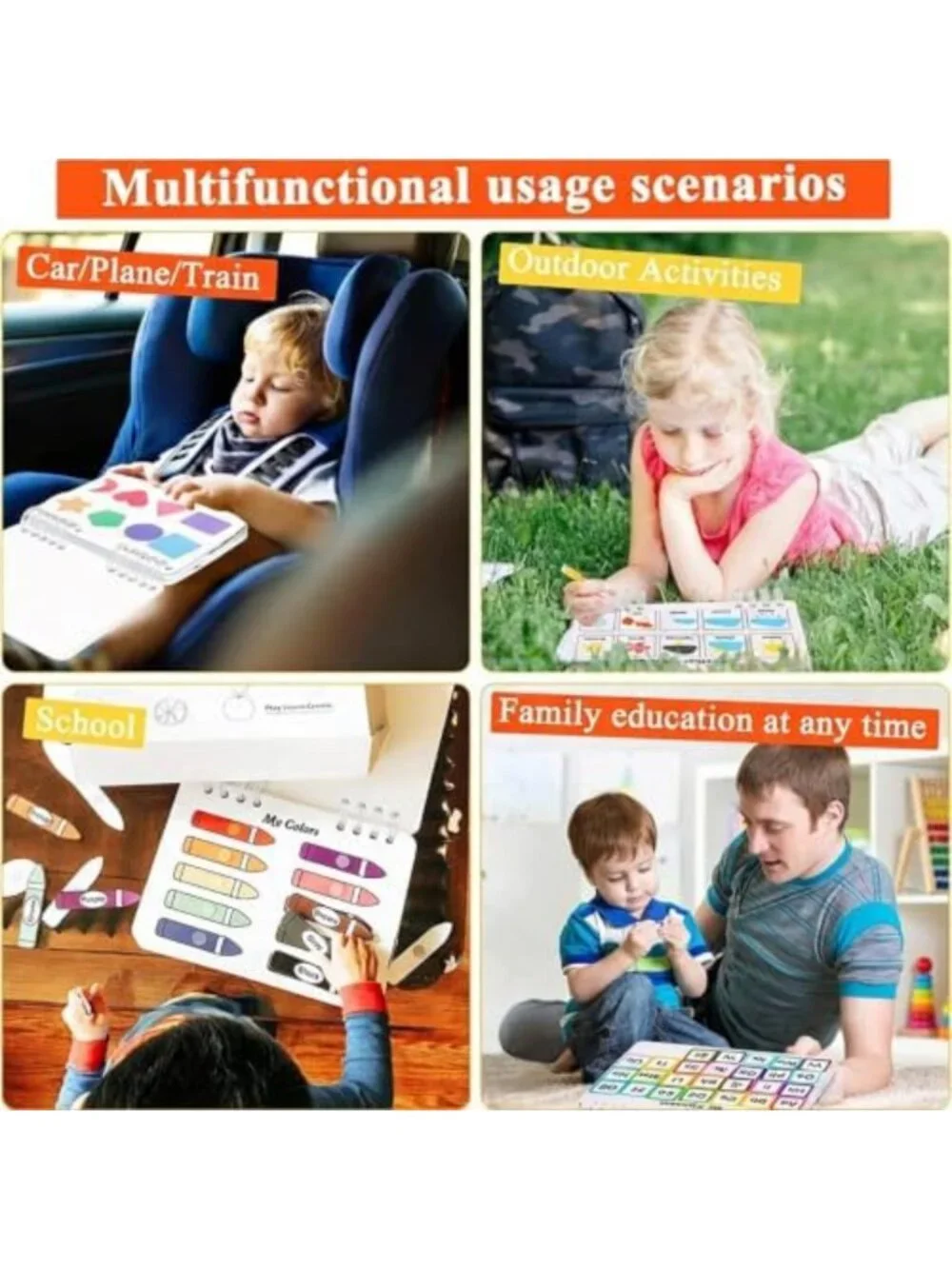 Montessori Busy Book for Toddlers 3-5, 30 Themes, Early Learning & Tracing Fun